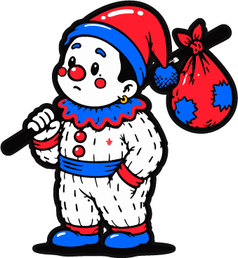The foolish clown carrying a bindle over his shoulder, the load he chose