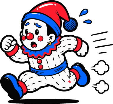 The foolish clown sprinting away in alarm, sweat drops flying, the body treating rejection as danger