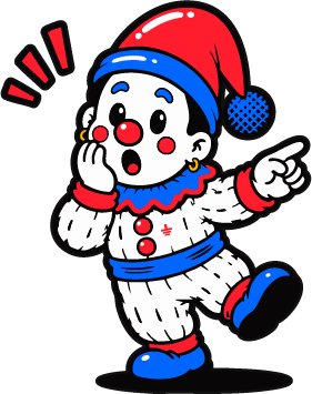 The foolish clown whispering behind his hand and pointing, telling the truth sideways
